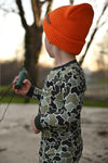 Green Distressed Camo 2 Piece Pajama Set