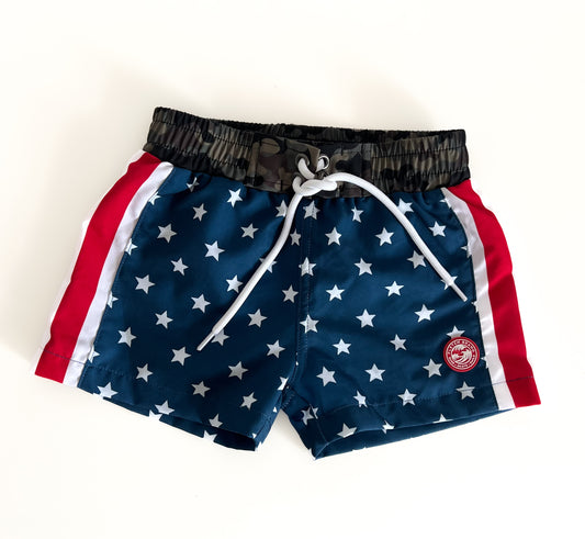Red, White and Cruise Swim Trunks