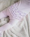 Lavender Waffle Ruffle Footie Snoozer