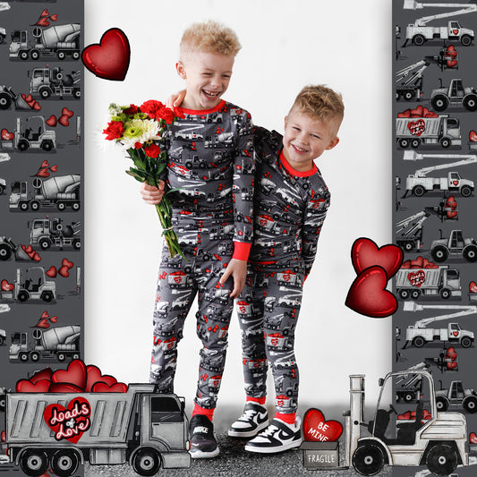 Grey Loads of Love 2 Piece Pajama Set