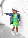 Neon Checked Out 2 Piece Shorts Set