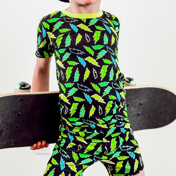 Electric Glow- Glow in the Dark- 2 Piece Shorts Set