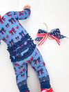 America the Bowtiful Ruffle Footie Snoozer