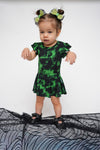 Green To Dye For Short Sleeve Bodysuit Twirl Dress