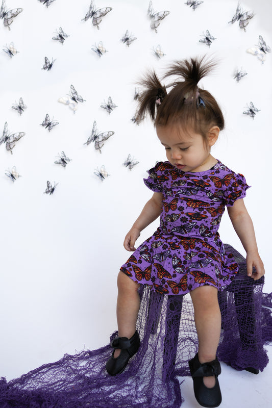 Twilight Wings Short Sleeve Bodysuit Twirl Dress