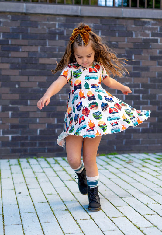 Tiny Traveler Shortsleeve Twirl Dress