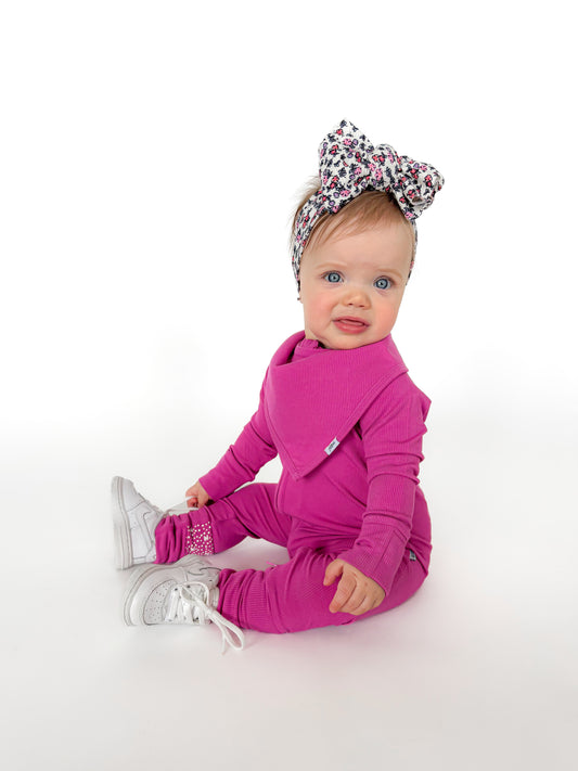 Magenta Ribbed Bib