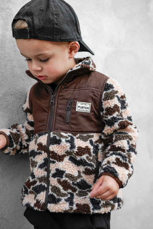 Brown Camo Sherpa