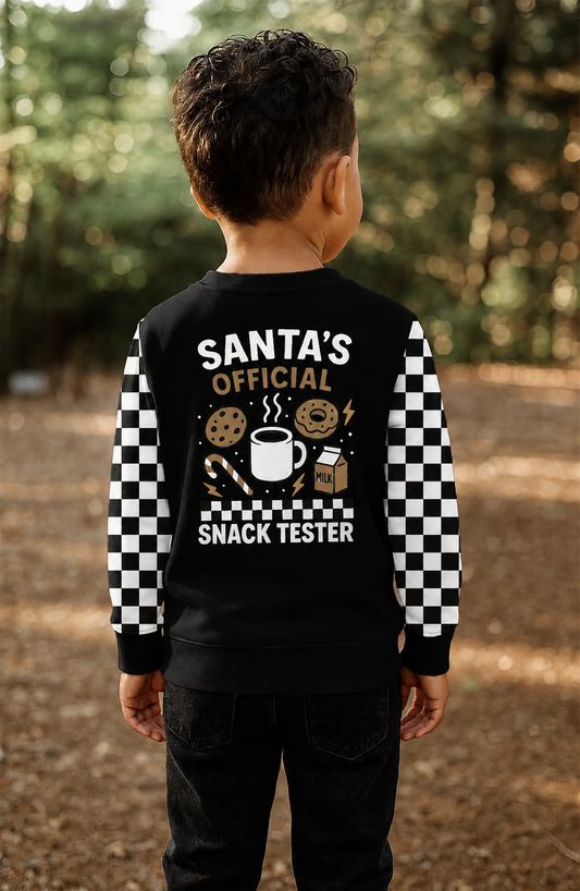 Santa's Snack Tester Black Pullover Sweatshirt