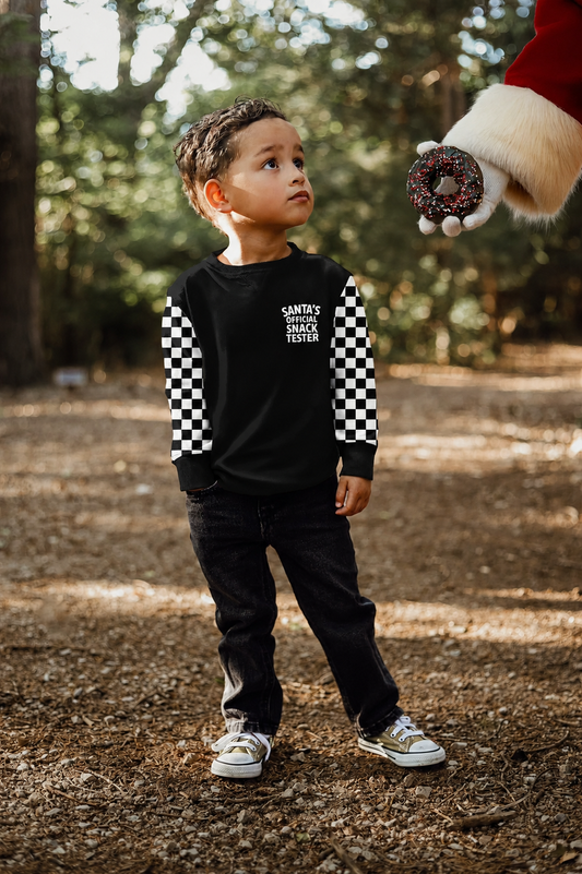 Santa's Snack Tester Black Pullover Sweatshirt