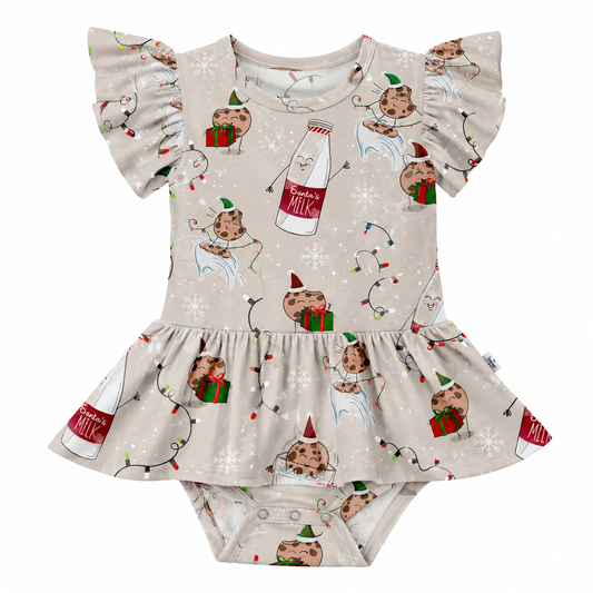 Santa’s Snack Squad Bodysuit Twirl Dress