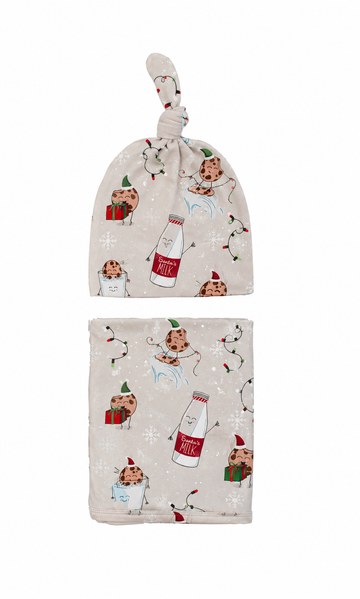 Santa’s Snack Squad Swaddle & Beanie Set