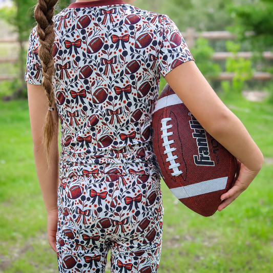 Game Day Blooms 2 Piece Pajama Set (Short Sleeve/Pants)