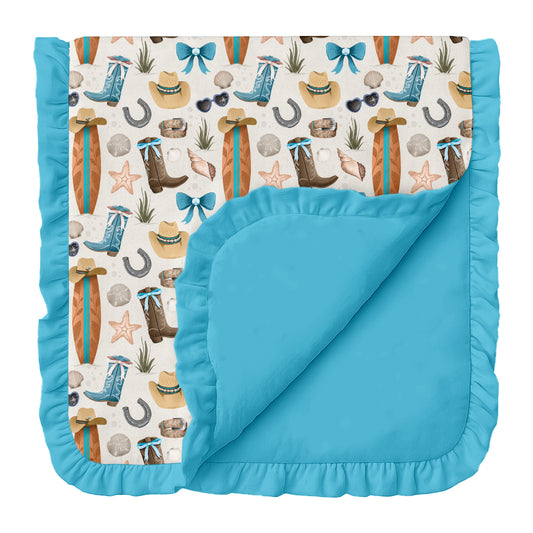 Coastal Cowgirl Ruffle Blanket