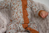 Fall Floral Ribbed Ruffle Footie Snoozer