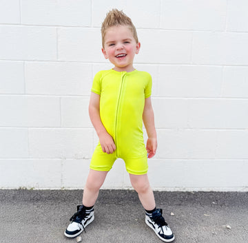Neon Yellow Ribbed Shorties