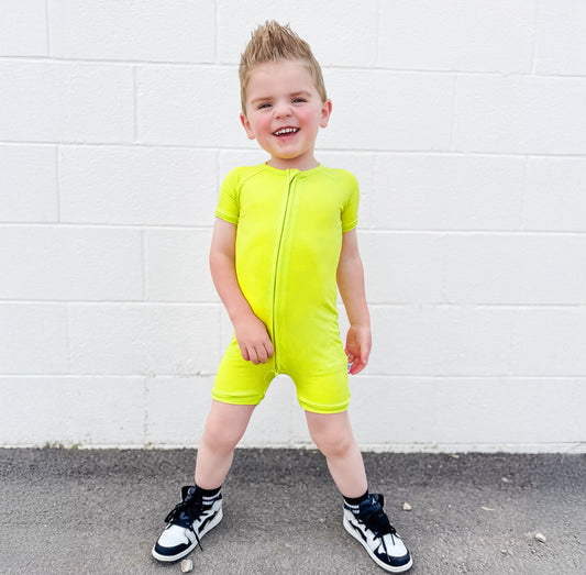 Neon Yellow Ribbed Shorties