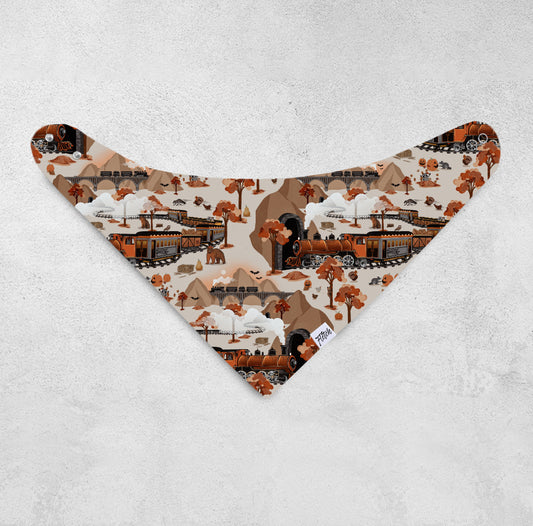 Autumn Trains Baby Bib