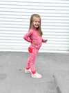 Pretty in Pink Ribbed Ruffle 2 Piece Pajama Set