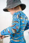 Wishin I Was Fishin' Blue 2 Piece Pajama Set