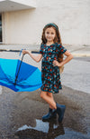 Hen It Pours Short Sleeve Twirl Dress