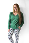 Construction Christmas Adult Women's Long Sleeve V-Neck Shirt
