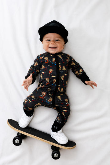 Skateboarding Pizza One-Piece Sleeper - Snoozer