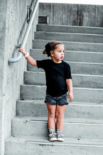 Gray Acid Wash Cutoff Denim Shorts