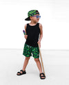 Neon Camo Hybrid Swim Trunks