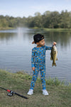 Wishin I Was Fishin' Blue 2 Piece Pajama Set