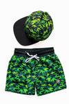 Neon Camo Hybrid Swim Trunks