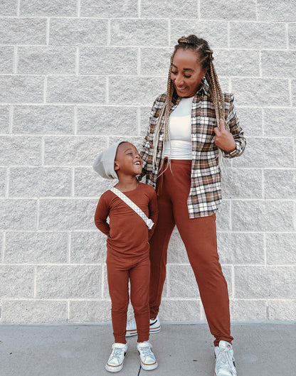 Chestnut Ribbed Adult Joggers