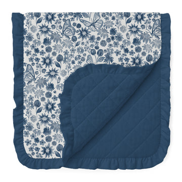 Butterfly Garden Ruffle Quilted Blanket