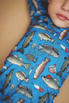 Wishin I Was Fishin' Blue 2 Piece Pajama Set