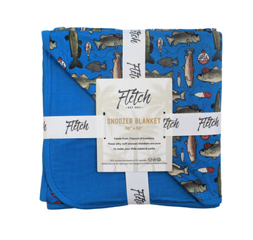 Wishin I Was Fishin' Blue Blanket