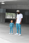 Wishin I Was Fishin' Blue Adult Joggers