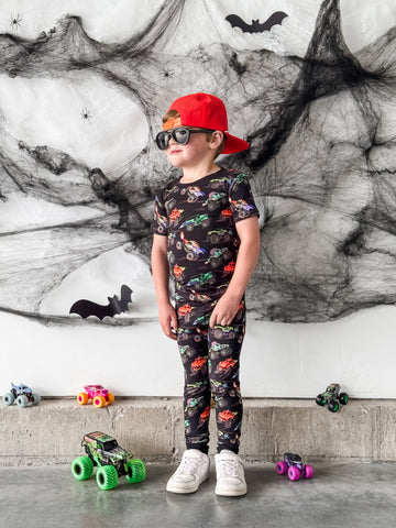 MONSTER Trucks Short Sleeve Pajama Set