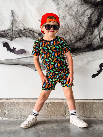 Midnight Voltage  2-Piece Shorts Glow in the Dark Pajama Set