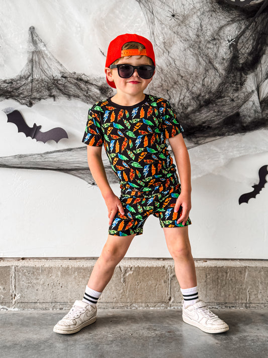 Midnight Voltage  2-Piece Shorts Glow in the Dark Pajama Set