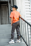 Gray Acid Wash Distressed Denim Jeans