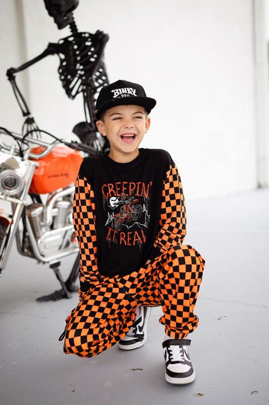 Orange Checked Out Cargo Jogger Sweatpant