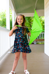 Hen It Pours Short Sleeve Twirl Dress