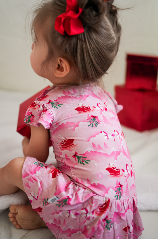 Sparkle and Sleigh Bodysuit Twirl Dress