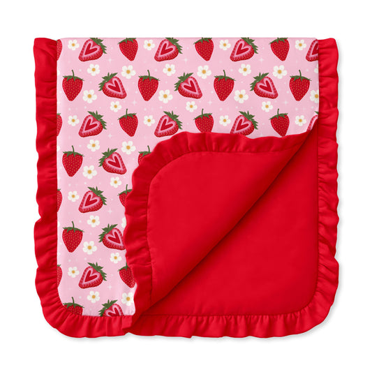 Strawberry Fields Ruffle Blanket