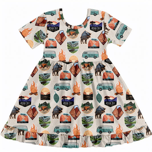 Tiny Traveler Shortsleeve Twirl Dress