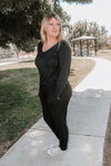 Midnight Ribbed Adult Joggers