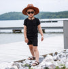Midnight Ribbed 2 Piece Shorts Set