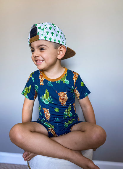 Navy Boho Desert 2 Piece Shorts Set