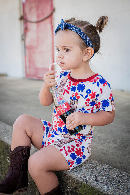 Red, White, & Boots 2 Piece Shorts Set