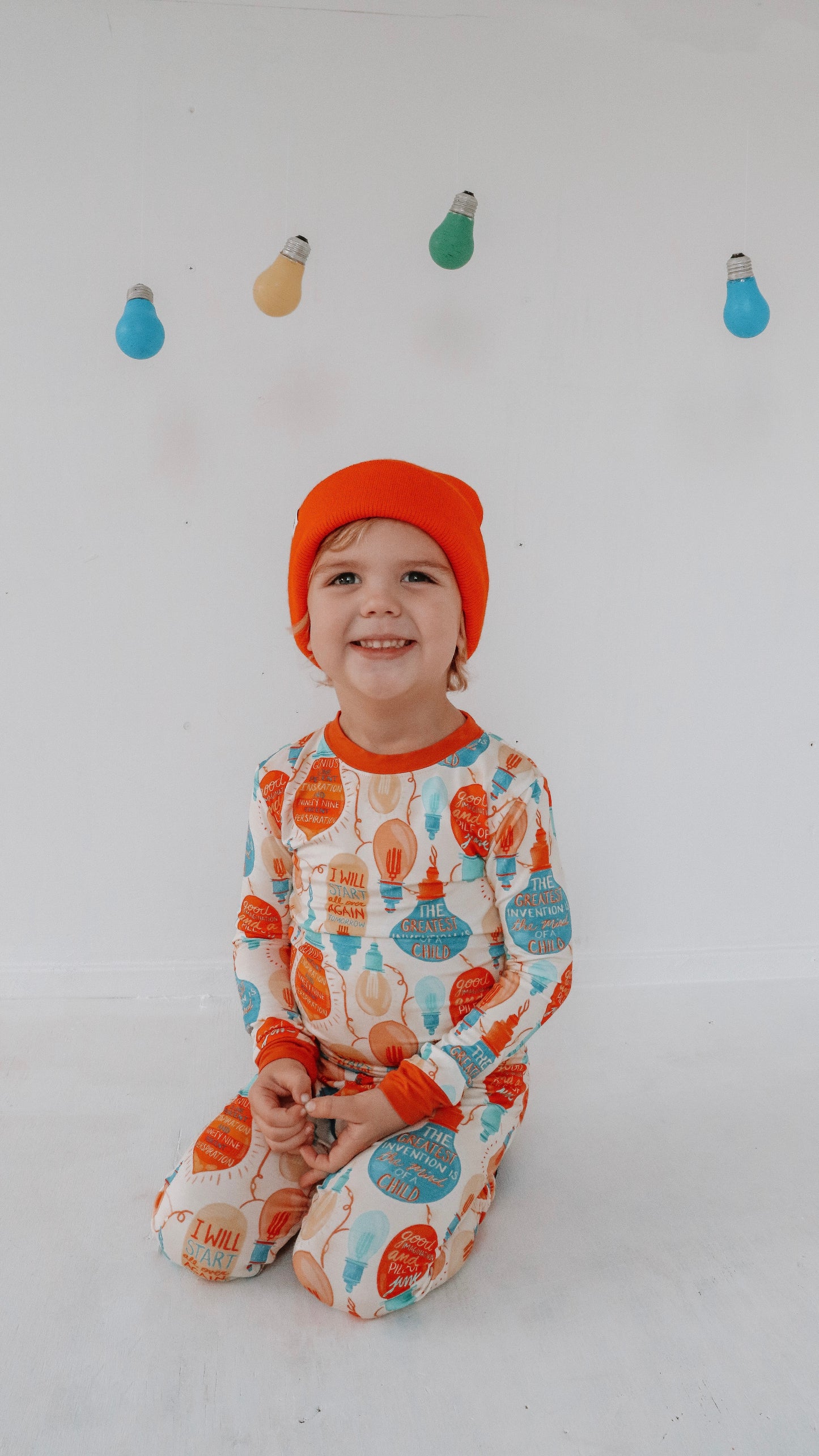 Orange Greatest Invention 2 Piece Pajama Set